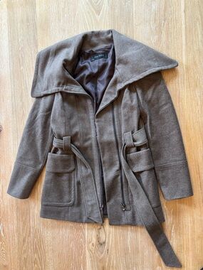 Zara Basic 70% Wool Asymmetrical Zip Jacket | Size S | Like New